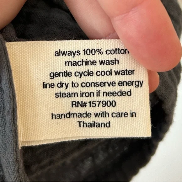 Honest Cotton Oversized Gauze Hoodie in Charcoal Grey, One Size - Picture 7 of 8